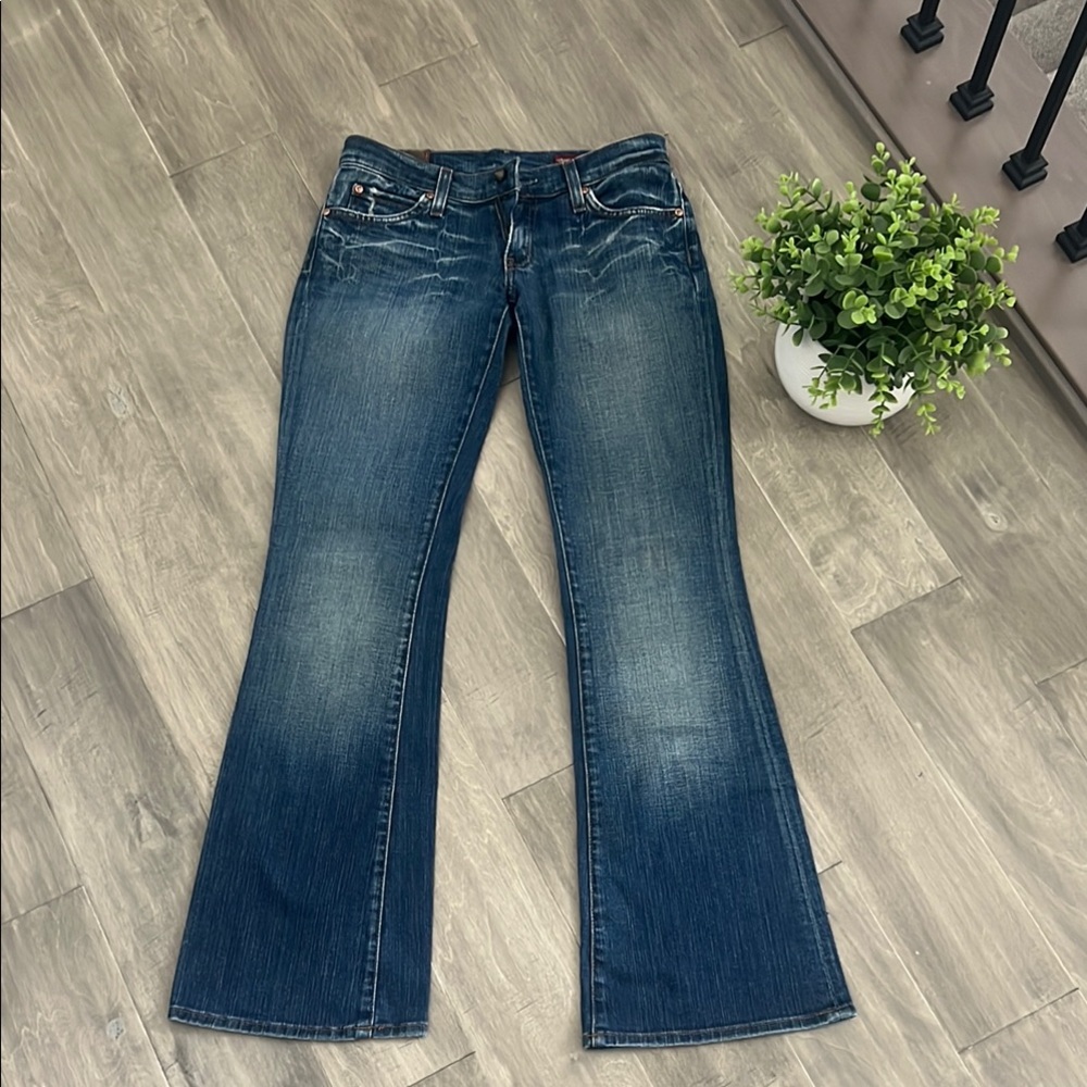 Blue 2 Flare Wide Leg Jeans Size 25